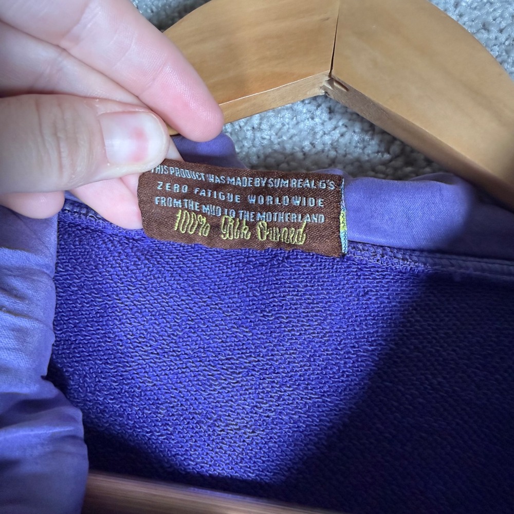 Zero Fatigue Men's M Purple Acid Wash Distressed Hooded Sweatshirt READ - Picture 13 of 14